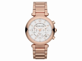 Michael Kors MK5806 Rose Gold-Tone White Dial Crystal Chronograph Womens Michael Kors