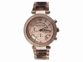Michael Kors MK5538 Chronograph Parker Rose Gold-tone Tortoise Acrylic 40mm Womens Michael Kors