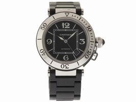Cartier Pasha Seatimer W31077U2 Stainless Steel & Rubber Black Dial Automatic 40mm Unisex Cartier