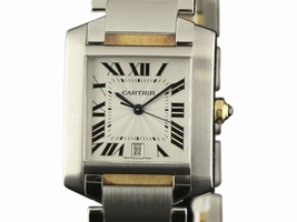 Cartier Tank Francaise W51005Q4 Stainless Steel & 18K Yellow Gold Automatic 32mm Mens Cartier