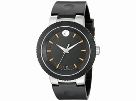 Movado 0606926 Sport Edge Black Dial Black Rubber Strap 42.50mm Mens Movado