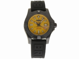 Breitling Avenger II M17331E2/I530 Stainless Steel Coated PVD/DLC Yellow Dial 45mm Mens Breitling