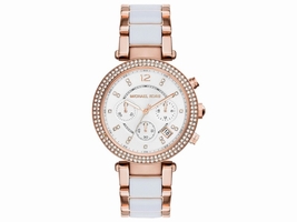 Michael Kors Mini Parker MK6261 Rose Gold White Dial Chronograph 33mm Womens Michael Kors