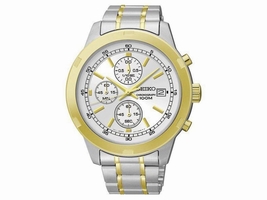 Seiko SKS432 Two-Tone Chronograph Quartz 43mm Mens Seiko