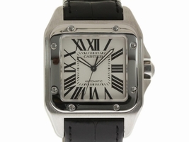 Cartier Santos 100 W20073X8 Stainless Steel Leather Automatic 41mm Unisex Cartier
