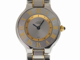 Cartier Must De Cartier 21 1330 31mm Stainless Steel Gold Quartz Women's Cartier