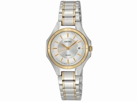 Seiko SXDE14 Two-Tone Stainless Steel Quartz 27mm Womens Seiko