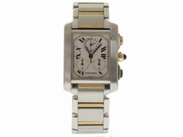 Cartier Tank Francaise Chronoflex W51004Q4 Stainless Steel & Gold Men's Cartier