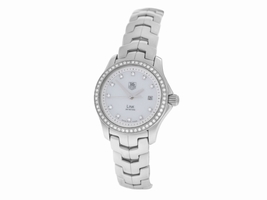 Tag Heuer Link WJF1319 Stainless Steel Mother of Pearl Diamond Quartz Date Womens 27mm Tag Heuer