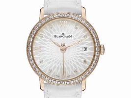 Blancpain Villeret 6604-2944-55A 18K Rose Gold Diamond Dial 34mm Womens Blancpain