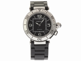 Cartier Pasha Seatimer W31077U2 Stainless Steel & Rubber Black Dial Automatic 40mm Unisex Cartier