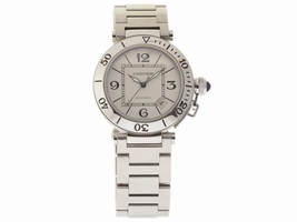 Cartier Pasha Seatimer W31080M7 Stainless Steel White Dial Automatic 40mm Unisex Cartier