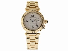Cartier Pasha 2392 18K Yellow Gold White Dial Automatic 38mm Unisex Cartier