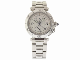 Cartier Pasha W31037H3 Stainless Steel Silver Dial Automatic 38mm Mens Cartier