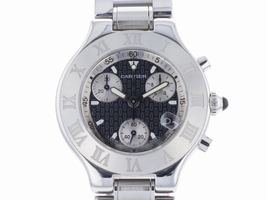 Cartier Must 21 Chronograph W10172T2 Stainless Steel Quartz 38mm Mens Cartier
