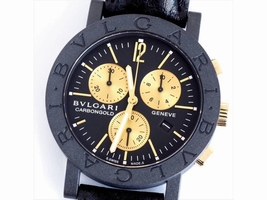 Bulgari BB38 Bvlgari Bvlgari Carbon and Leather Quartz 38mm Mens Bulgari