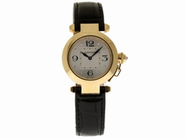 Cartier Pasha WJ11891G 18K Yellow Gold & Leather 32mm Womens Cartier