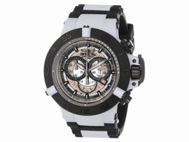 Invicta 0933 Anatomic White Dial Rubber Strap Chronograph Men's Invicta