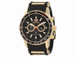 Invicta 1236 Aviator Black Dial Polyurethane Chronograph Men's Invicta