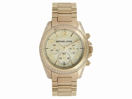 Michael Kors MK5166 Golden Runway Gold Tone Chronograph Glitz Analog Michael Kors