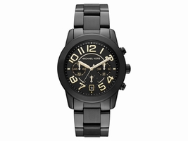 Michael Kors MK5858 Mercer Chrono Black-plated Case Stainless Steel Womens Michael Kors