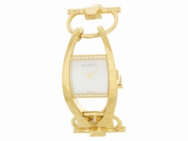 Gucci P11715054 MOP Dial Stainless Gold Tone Steel Bracelet Quartz Womens Gucci