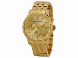 Michael Kors Ritz MK5676 Gold Tone Stainless Steel 36mm Womens Michael Kors