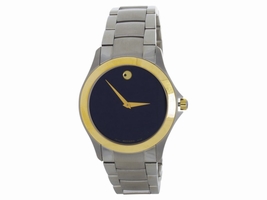 Movado Gold-Tone Stainless Steel Black Dial Quartz 38mm Mens Movado