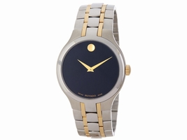 Movado 0606958 Two Tone Stainless Steel Black Dial 39mm Mens Movado
