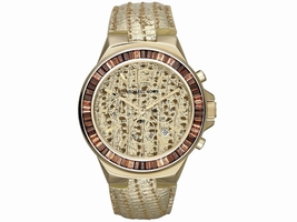 Michael Kors MK2304 Gold Tone Stainless Steel / Leather Quartz 45mm Womens Michael Kors