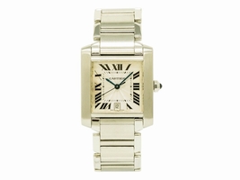 Cartier Tank Francaise 2302 Stainless Steel with Silver Dial 28mm Womens Cartier