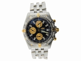 Breitling Crosswind 18K Yellow Gold & Stainless Steel Diamond 42mm Breitling