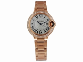 Cartier Ballon Bleu18K Rose Gold Diamond Case 33mm Cartier