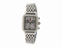 Michele MW06A00 Deco Day Chronograph Diamond Stainless Steel Womens Michele