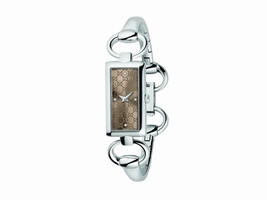 Gucci YA119508 Tornabouni Diamond Brown Dial Stainless Steel Womens Gucci