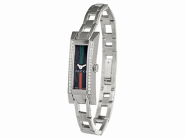 Gucci YA110513 G-Link Diamond Stainless Steel Womens Gucci