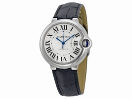 Cartier Ballon Bleu W69017Z4 Leather Strap Automatic 36mm Womens Cartier