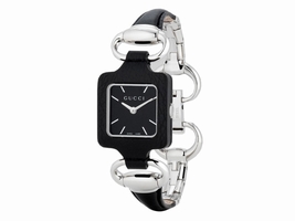 Gucci YA130402 Black Leather & Stainless Steel 26mm Womens Gucci