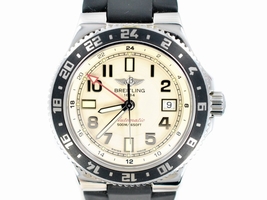 Breitling Aeromarine GMT A32380 Stainless Steel Automatic Ivory Dial 42mm Mens Breitling