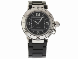 Cartier Pasha Seatimer W31077U2 Stainless Steel & Rubber Black Dial Automatic 40mm Unisex Cartier