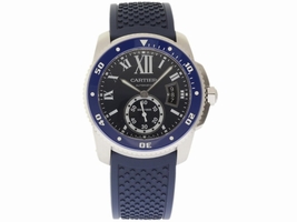 Cartier Calibre De WSCA0011 Stainless Steel & Rubber Blue Dial Automatic 42mm Mens Cartier