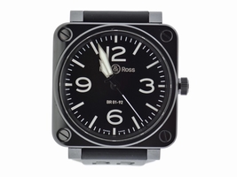 Bell & Ross Aviation BR 01-92 Black Ceramic & Rubber Automatic 46mm Mens Bell & Ross