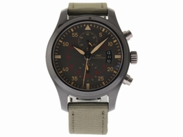IWC Pilot IW388002 Ceramic/Titanium & Green Strap Automatic 46mm Mens IWC