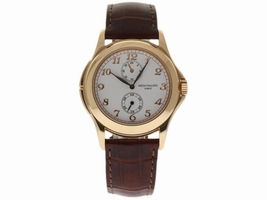 Patek Philippe Calatrava Travel Time 5134R-001 18K Rose Gold & Leather Manual 37mm Mens Patek Philippe