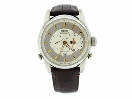 Oris Artelier Worldtimer 7581 Stainless Steel & Leather Automatic 41mm Mens Oris