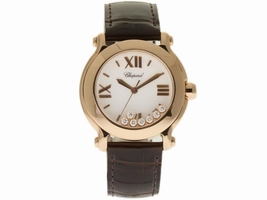 Chopard Happy Sport II 277471-5013 36mm Rose Gold Leather Women's Chopard