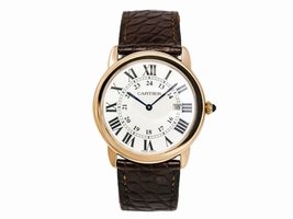 Cartier Ronde Solo 3602 W6700355 18K Rose Gold & Leather Quartz 36mm Unisex Cartier