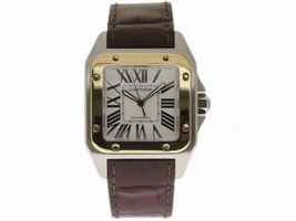 Cartier Santos 100 W20072X7 Stainless Steel & Leather Automatic 38mm Mens Cartier
