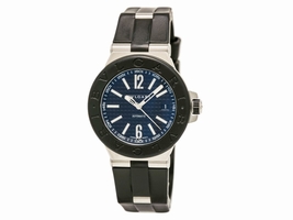 Bulgari Diagono DG40SV Stainless Steel & Rubber Black Dial Automatic 40mm Mens Bulgari