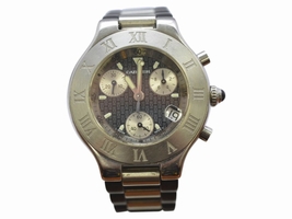 Cartier Must De 21 Stainless Steel / Rubber 38mm Mens Cartier